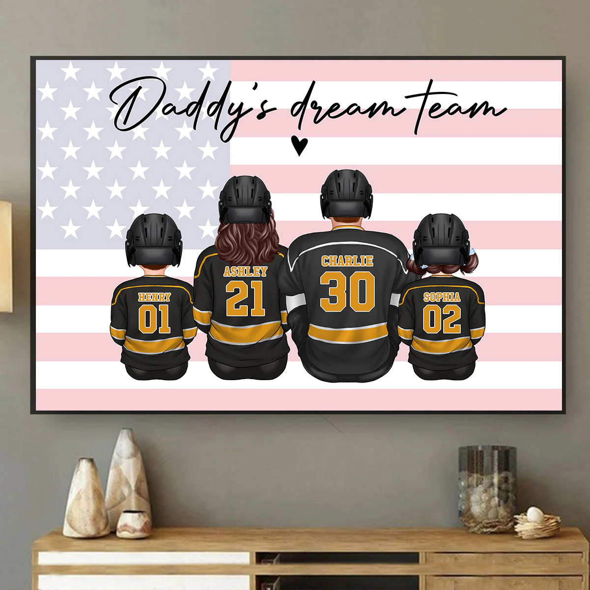 Hockey Team Personalized Poster Custom Gift for Dad Grandpa Husband and Family Home Decor - Image 8