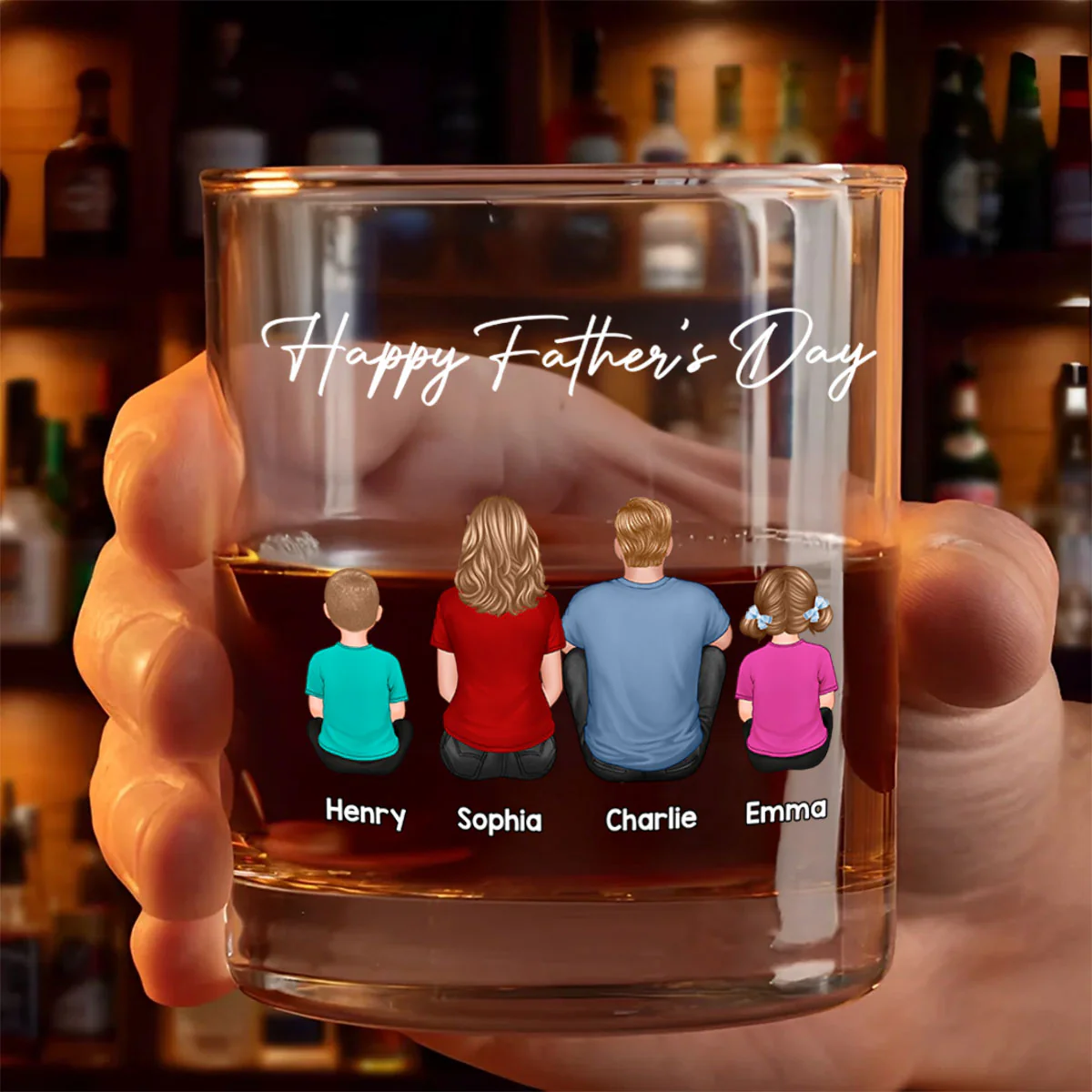 Daddy's Team Personalized Wine Glass, Heartfelt Father's Day Gift For Dad