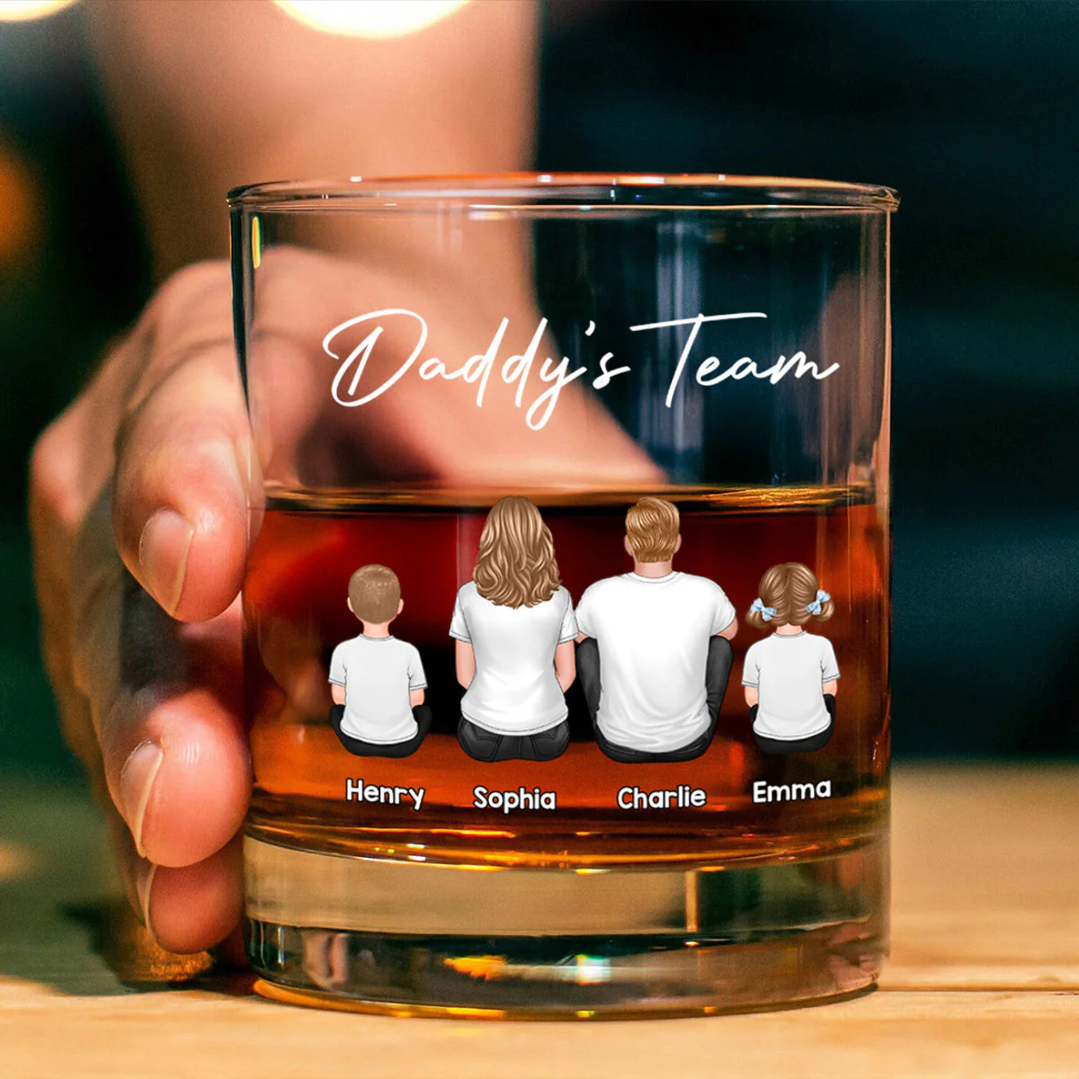 Daddy's Team Personalized Wine Glass, Heartfelt Father's Day Gift For Dad - Image 10