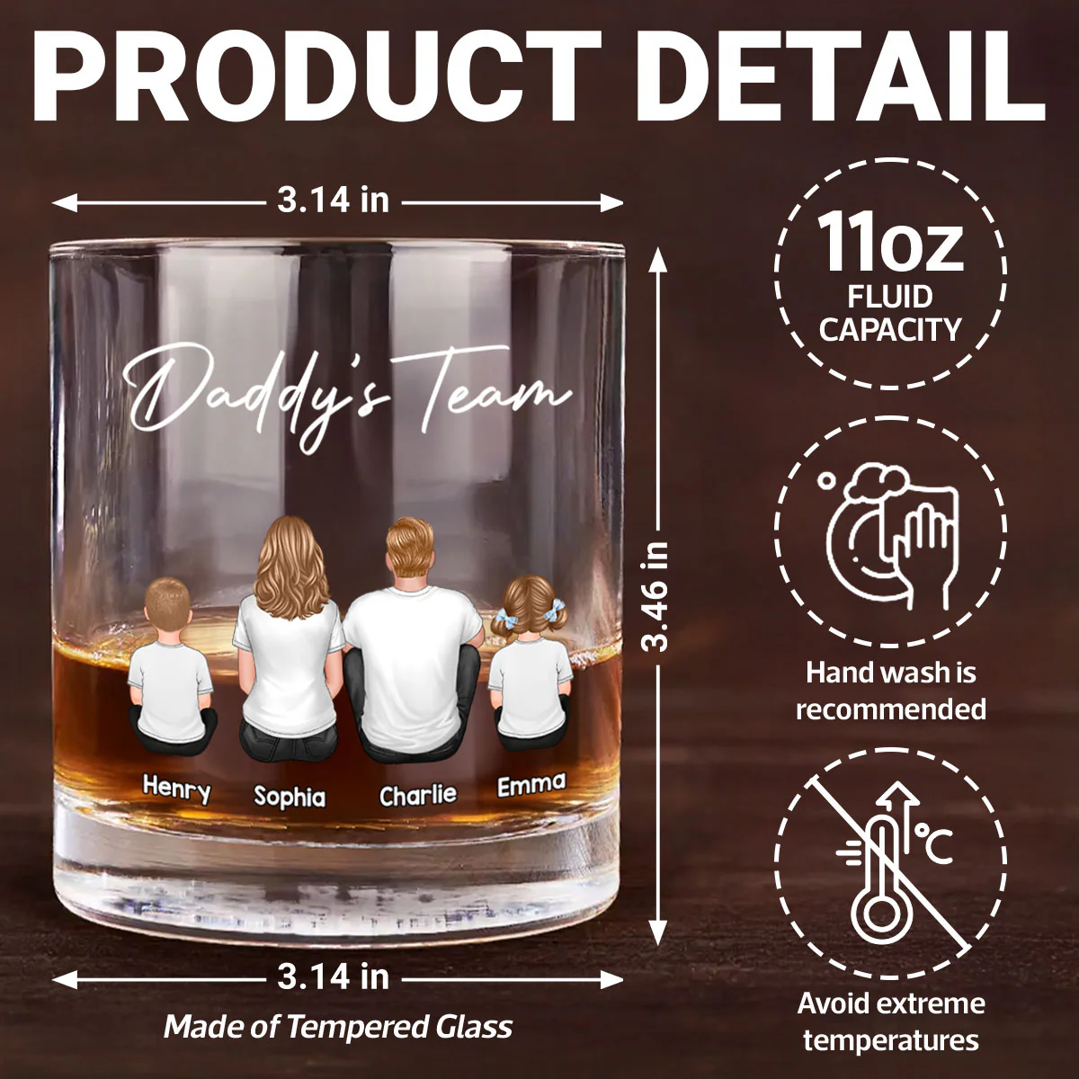 Daddy's Team Personalized Wine Glass, Heartfelt Father's Day Gift For Dad - Image 14