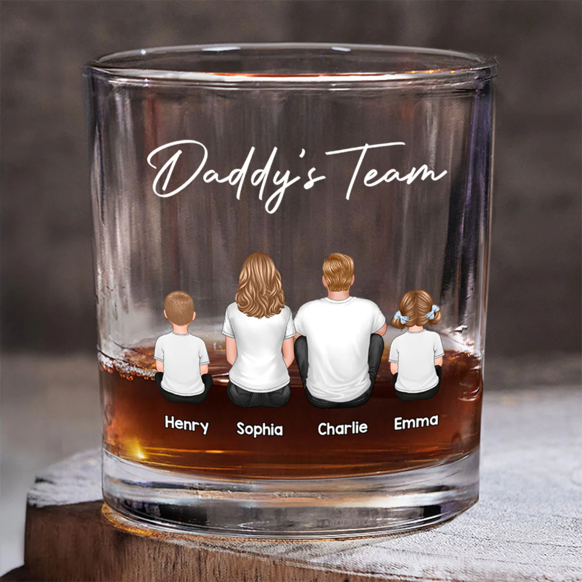 Daddy's Team Personalized Wine Glass, Heartfelt Father's Day Gift For Dad - Image 2
