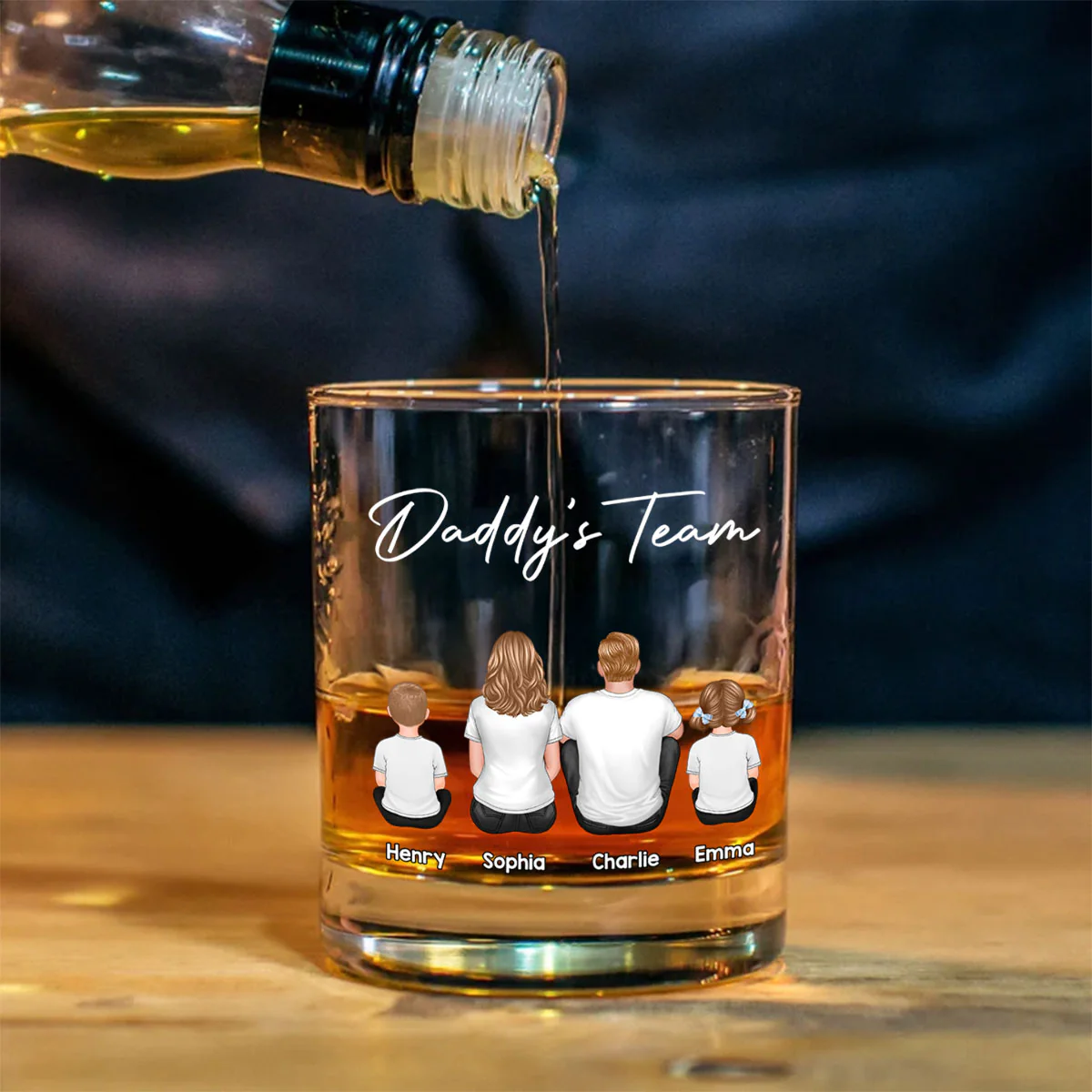 Daddy's Team Personalized Wine Glass, Heartfelt Father's Day Gift For Dad - Image 3
