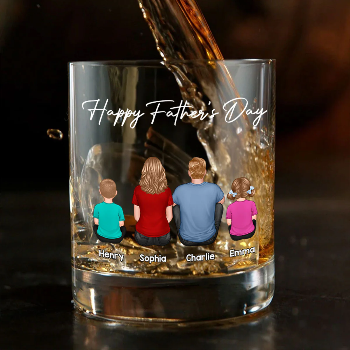 Daddy's Team Personalized Wine Glass, Heartfelt Father's Day Gift For Dad - Image 4