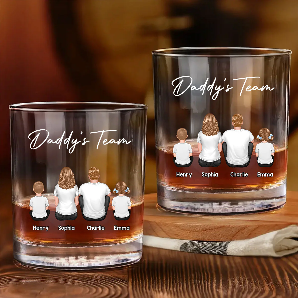 Daddy's Team Personalized Wine Glass, Heartfelt Father's Day Gift For Dad - Image 8