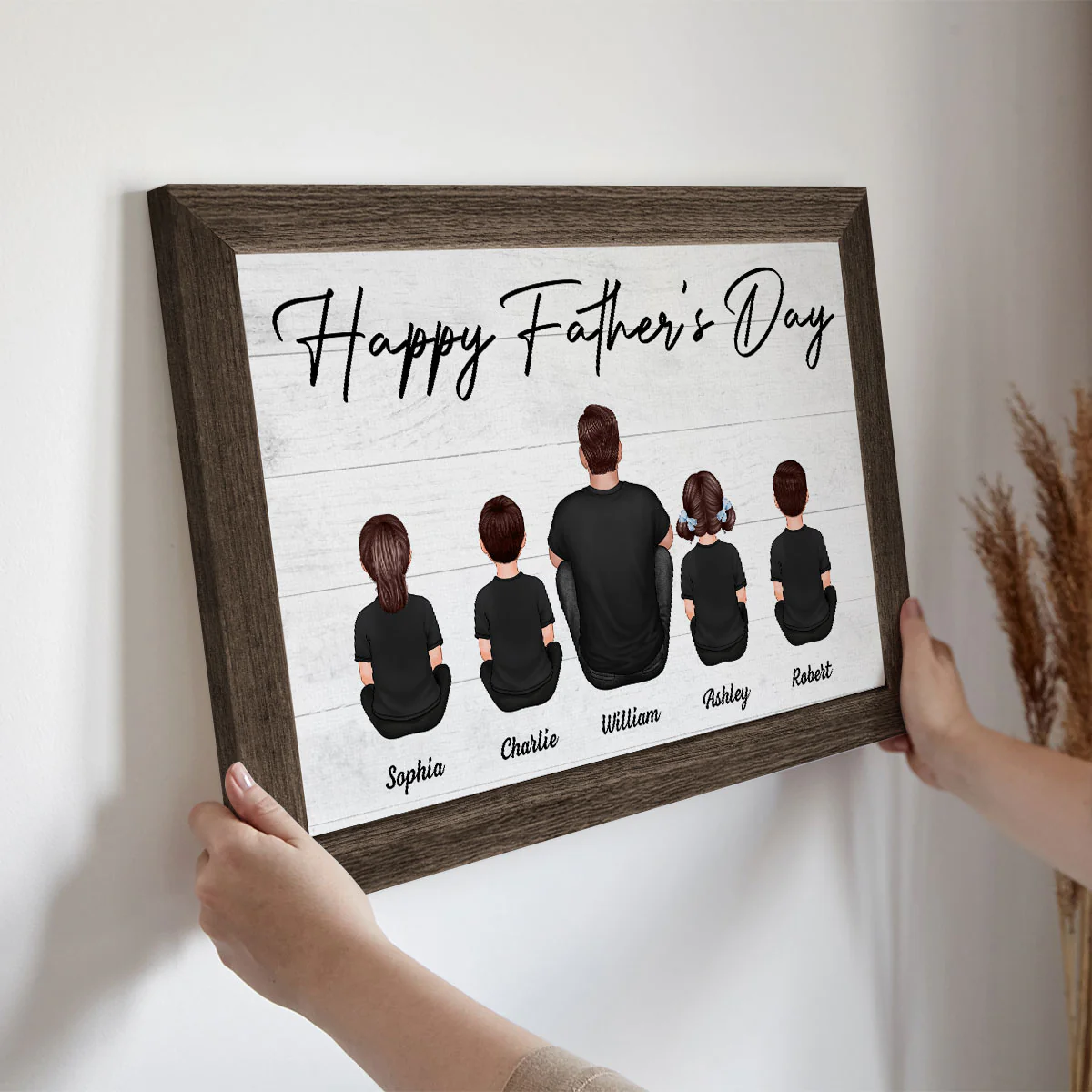Daddy's Team Personalized Wrapped Canvas, Gift For Dad - Image 10