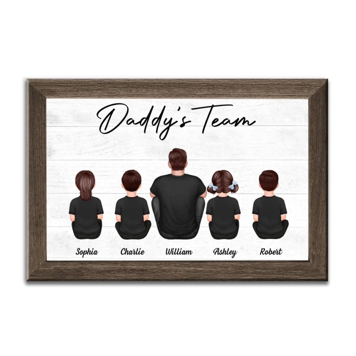 Daddy's Team Personalized Wrapped Canvas, Gift For Dad - Image 11