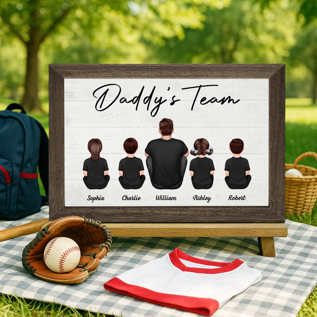 Daddy's Team Personalized Wrapped Canvas, Gift For Dad - Image 5