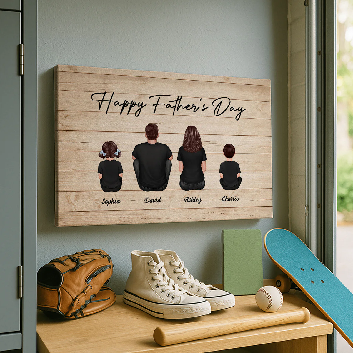 Daddy's Team Personalized Wrapped Canvas, Gift For Dad - Image 6