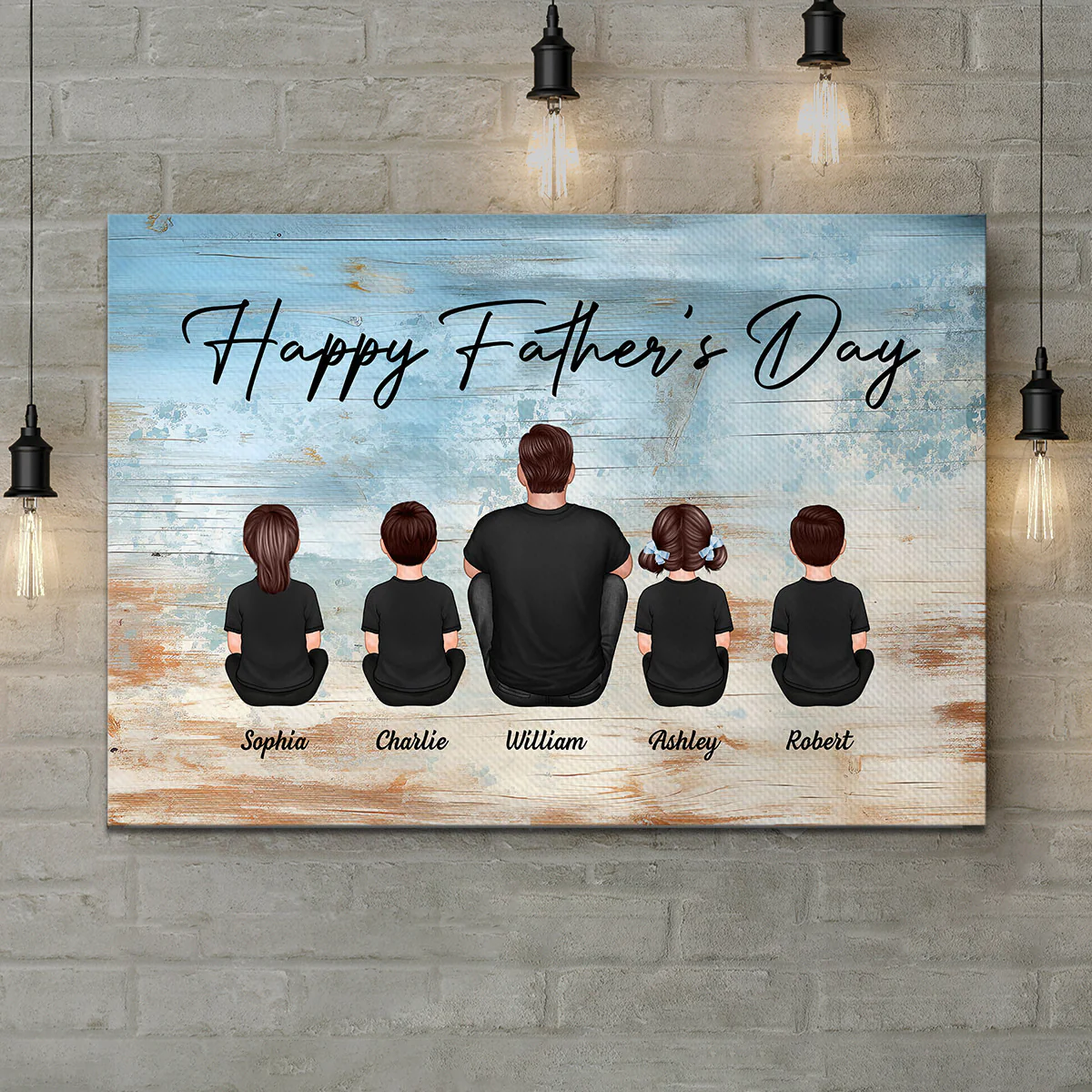 Daddy's Team Personalized Wrapped Canvas, Gift For Dad - Image 7