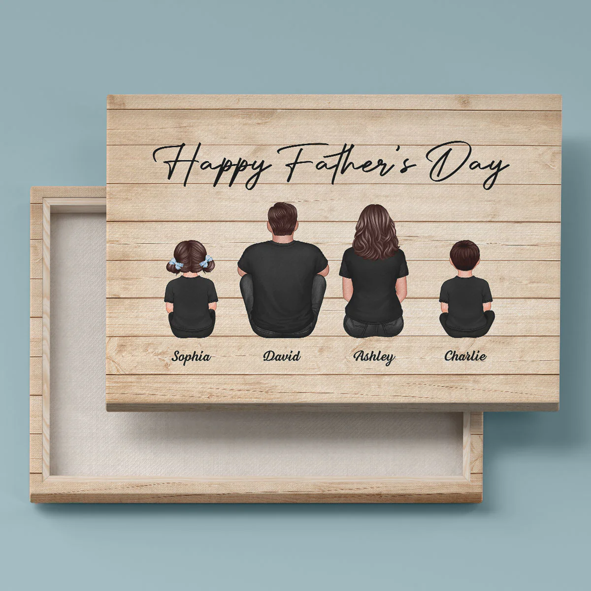 Daddy's Team Personalized Wrapped Canvas, Gift For Dad - Image 9
