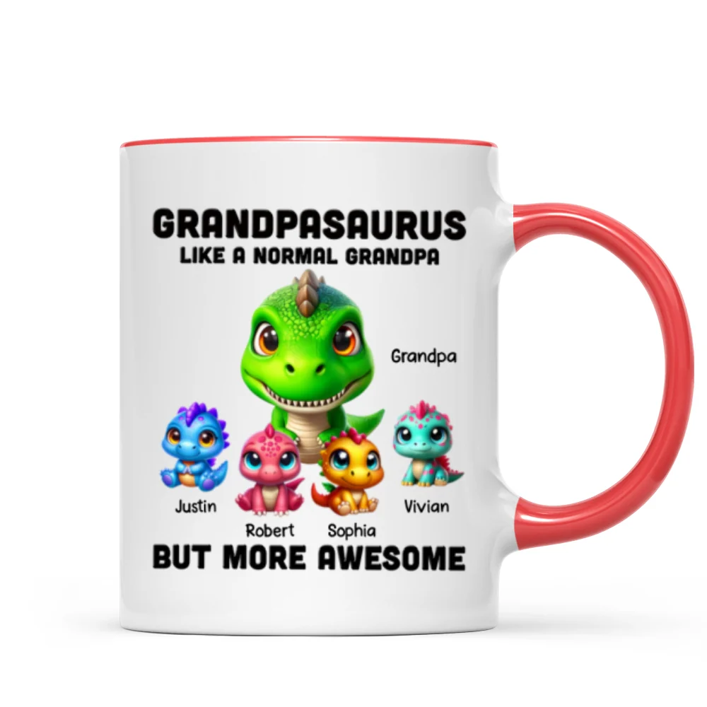 Daddysaurus Grandpasaurus 3D Dinosaurs Personalized Mug - Image 10