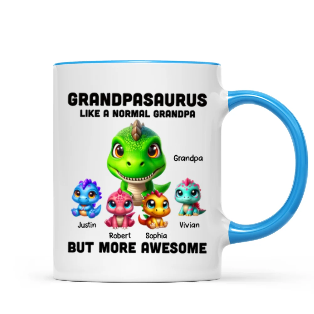 Daddysaurus Grandpasaurus 3D Dinosaurs Personalized Mug - Image 11