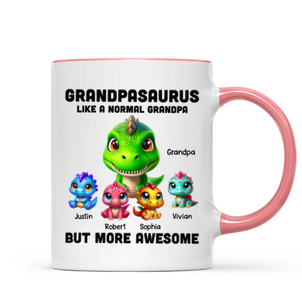 Daddysaurus Grandpasaurus 3D Dinosaurs Personalized Mug - Image 12