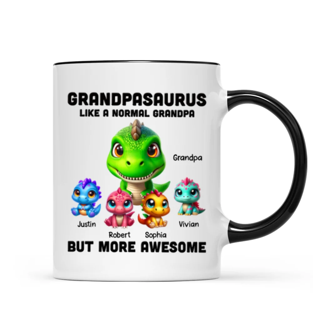 Daddysaurus Grandpasaurus 3D Dinosaurs Personalized Mug - Image 8