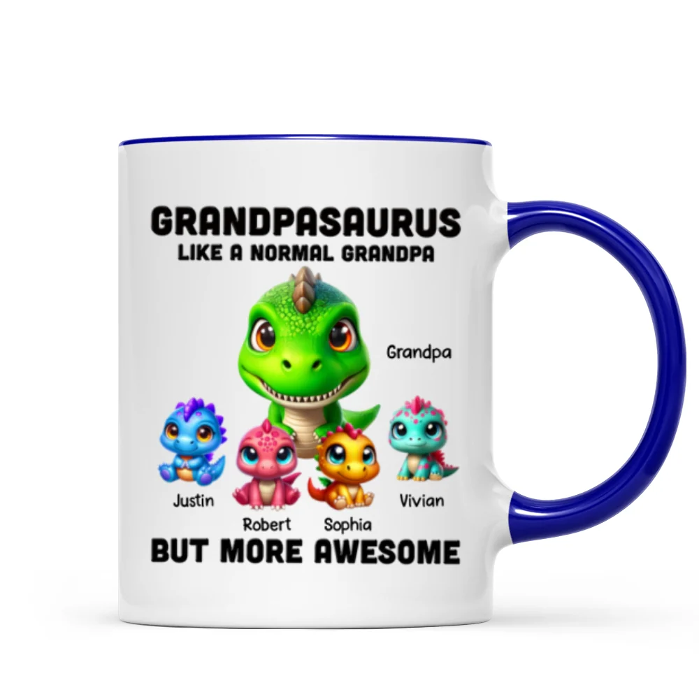 Daddysaurus Grandpasaurus 3D Dinosaurs Personalized Mug - Image 9