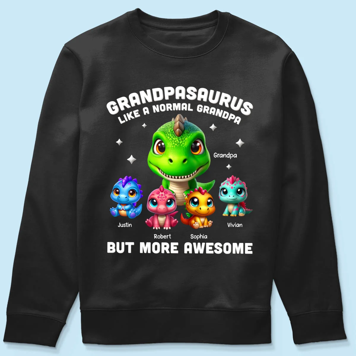 Daddysaurus Grandpasaurus 3D Dinosaurs Personalized Shirt, Father's Day Gift For Dad, For Grandpa - Image 15