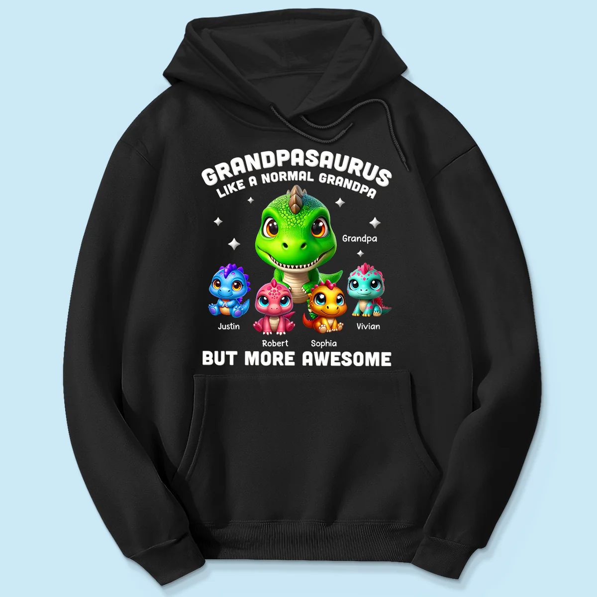 Daddysaurus Grandpasaurus 3D Dinosaurs Personalized Shirt, Father's Day Gift For Dad, For Grandpa - Image 4