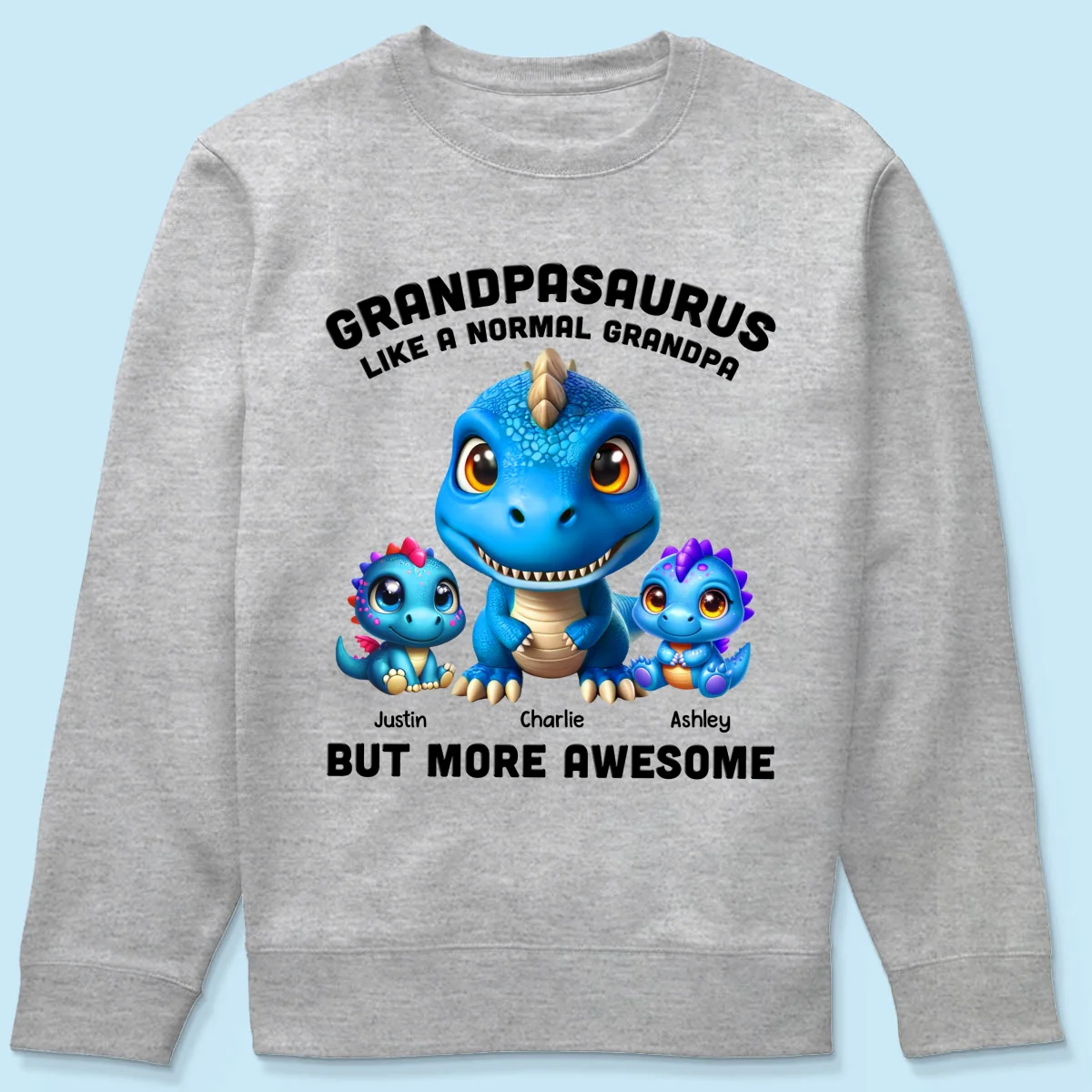 Daddysaurus Grandpasaurus 3D Dinosaurs Personalized Shirt - Image 13