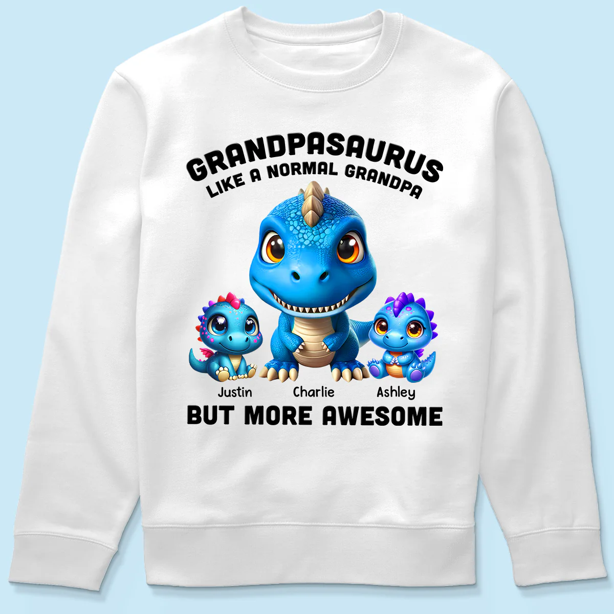 Daddysaurus Grandpasaurus 3D Dinosaurs Personalized Shirt - Image 5