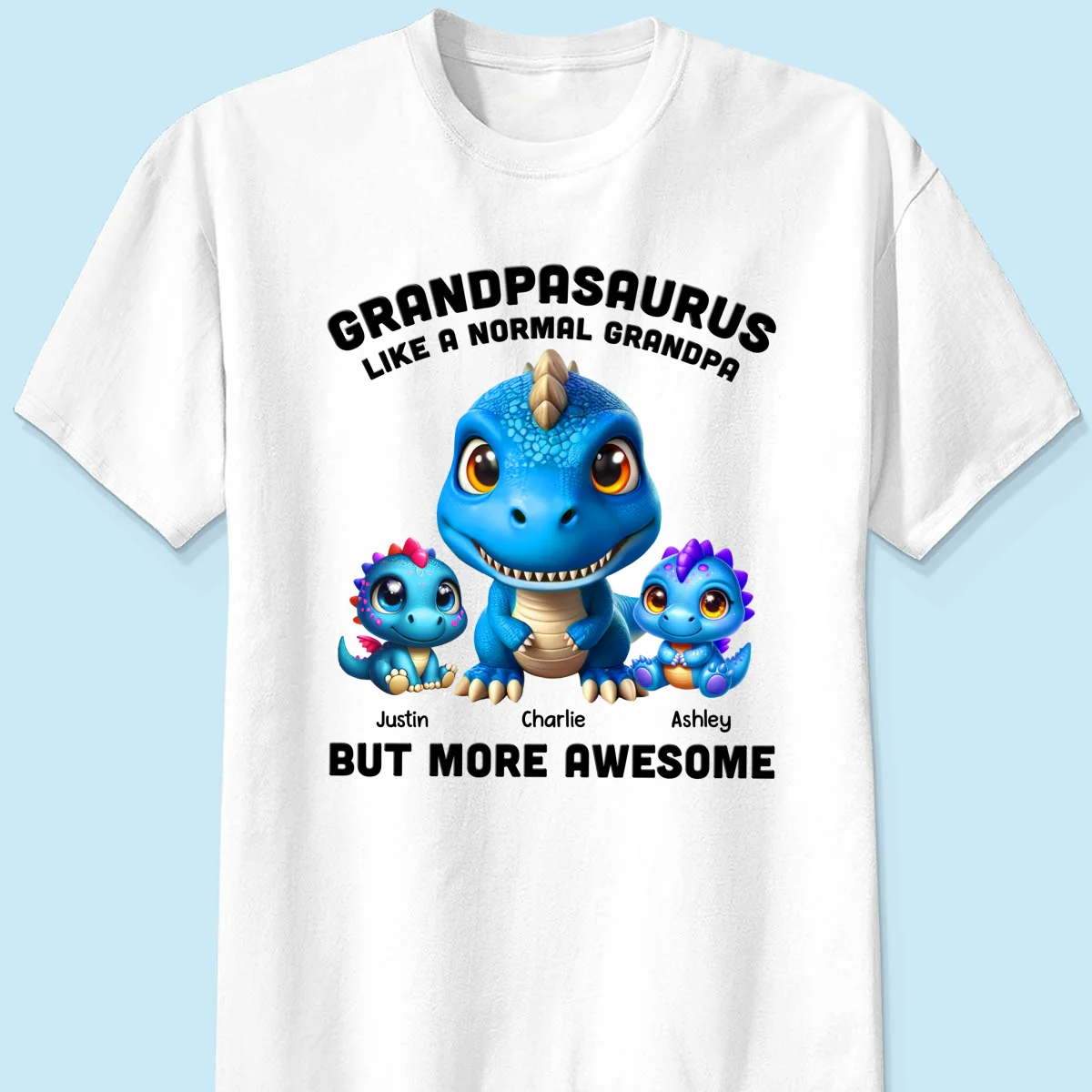 Daddysaurus Grandpasaurus 3D Dinosaurs Personalized Shirt - Image 6