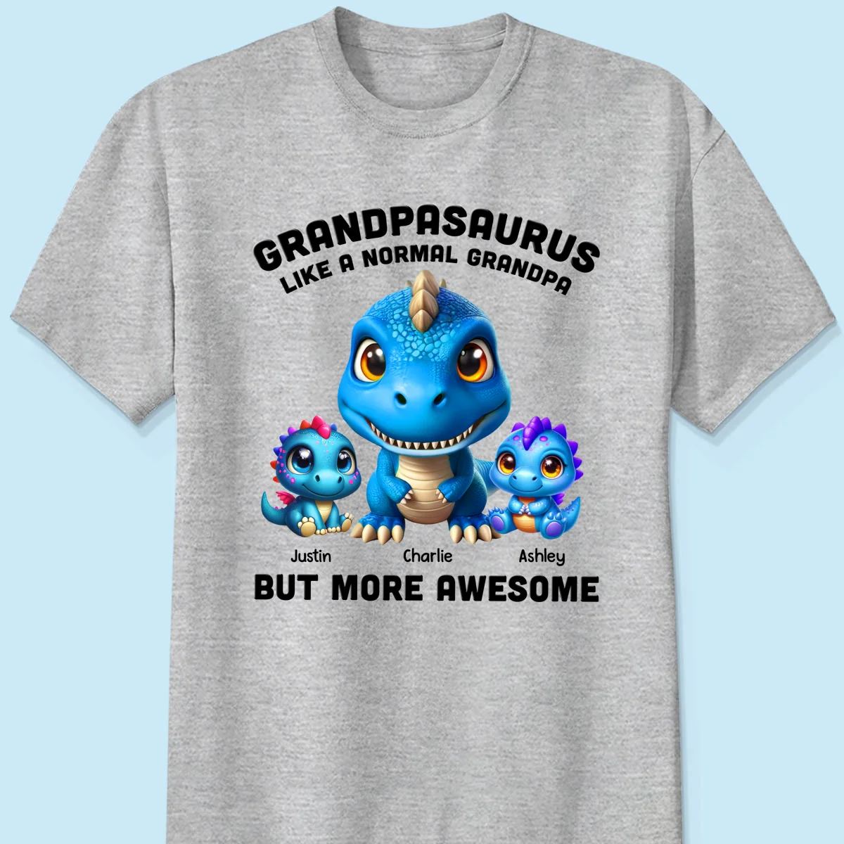 Daddysaurus Grandpasaurus 3D Dinosaurs Personalized Shirt - Image 7