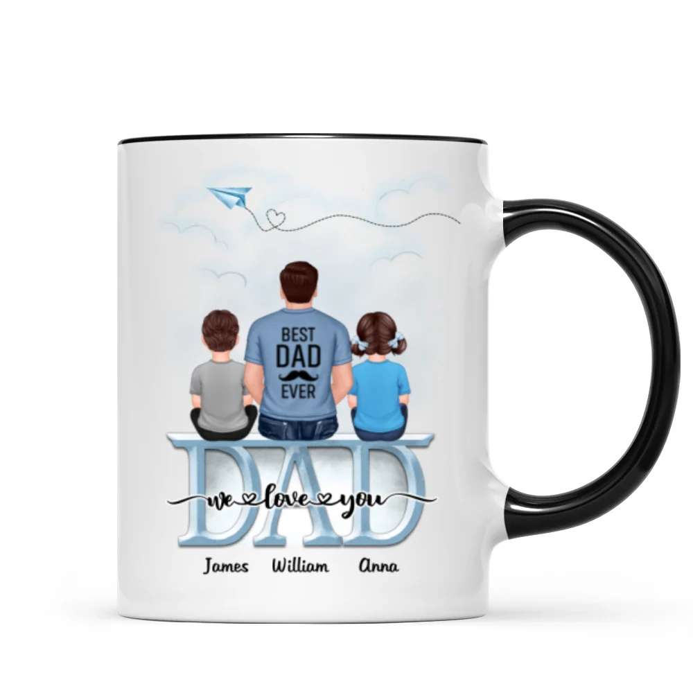 Dad Grandpa And Kids On Text Personalized Mug, Father's Day Gift For Dad, Grandpa, Husband - Image 8