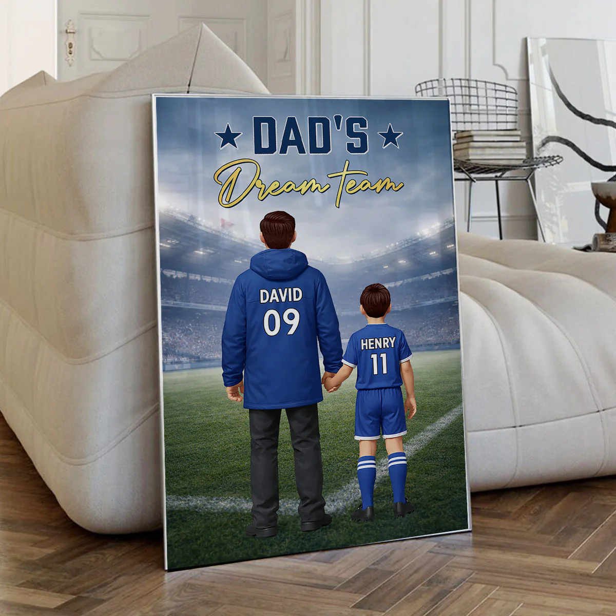 Dad's Dream Team Football Dad And Kids - Personlised Poster - UK Father's Day Gift, Gift For Dad - Image 7