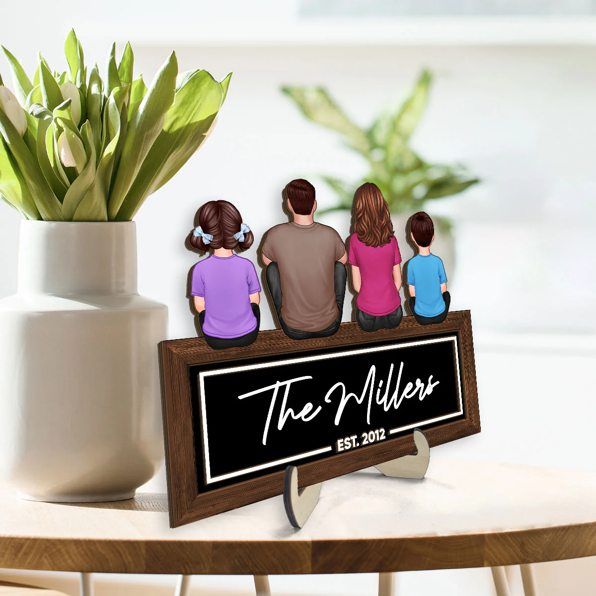 Dad's Pride - Family Showcase Wooden Plaque - Gift - Image 3