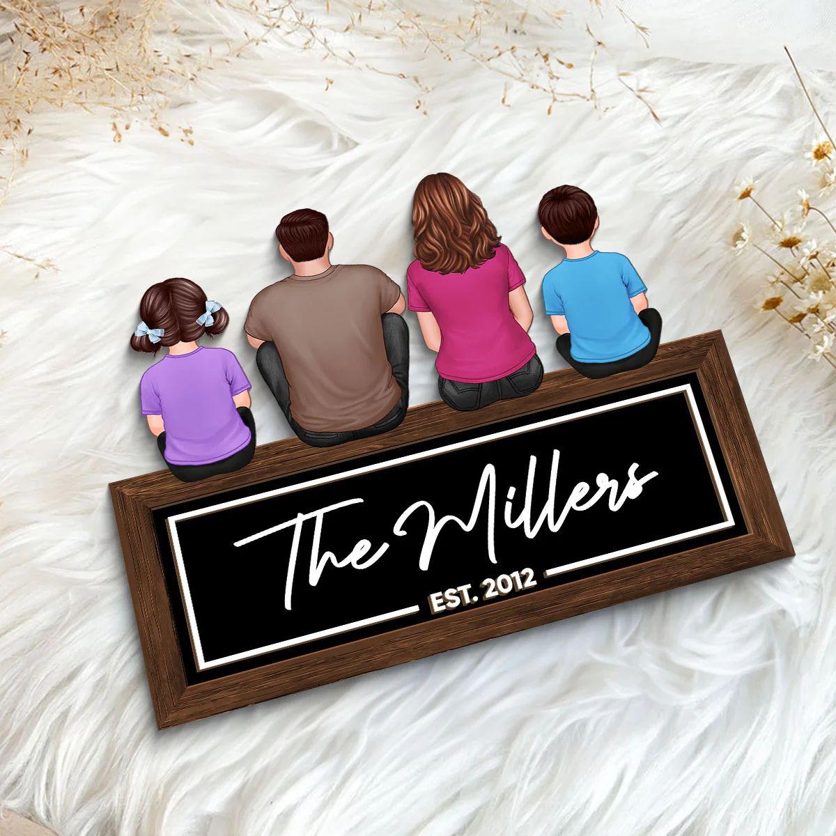 Dad's Pride - Family Showcase Wooden Plaque - Gift - Image 5