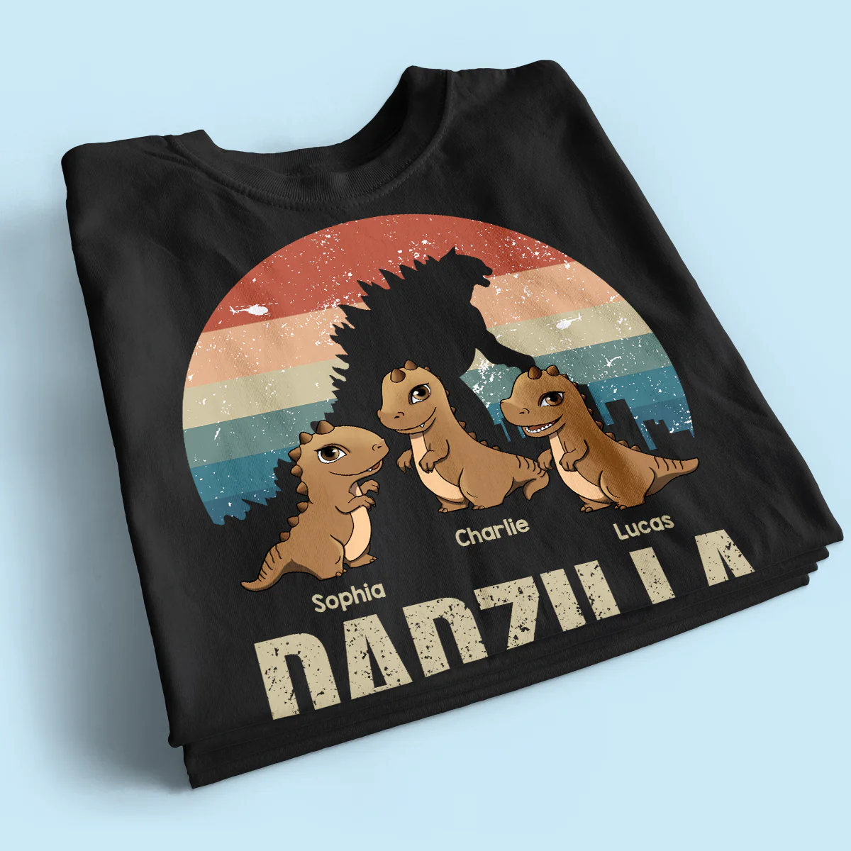 Dadzilla Retro Dinosaurs Personalized Shirt - Image 2