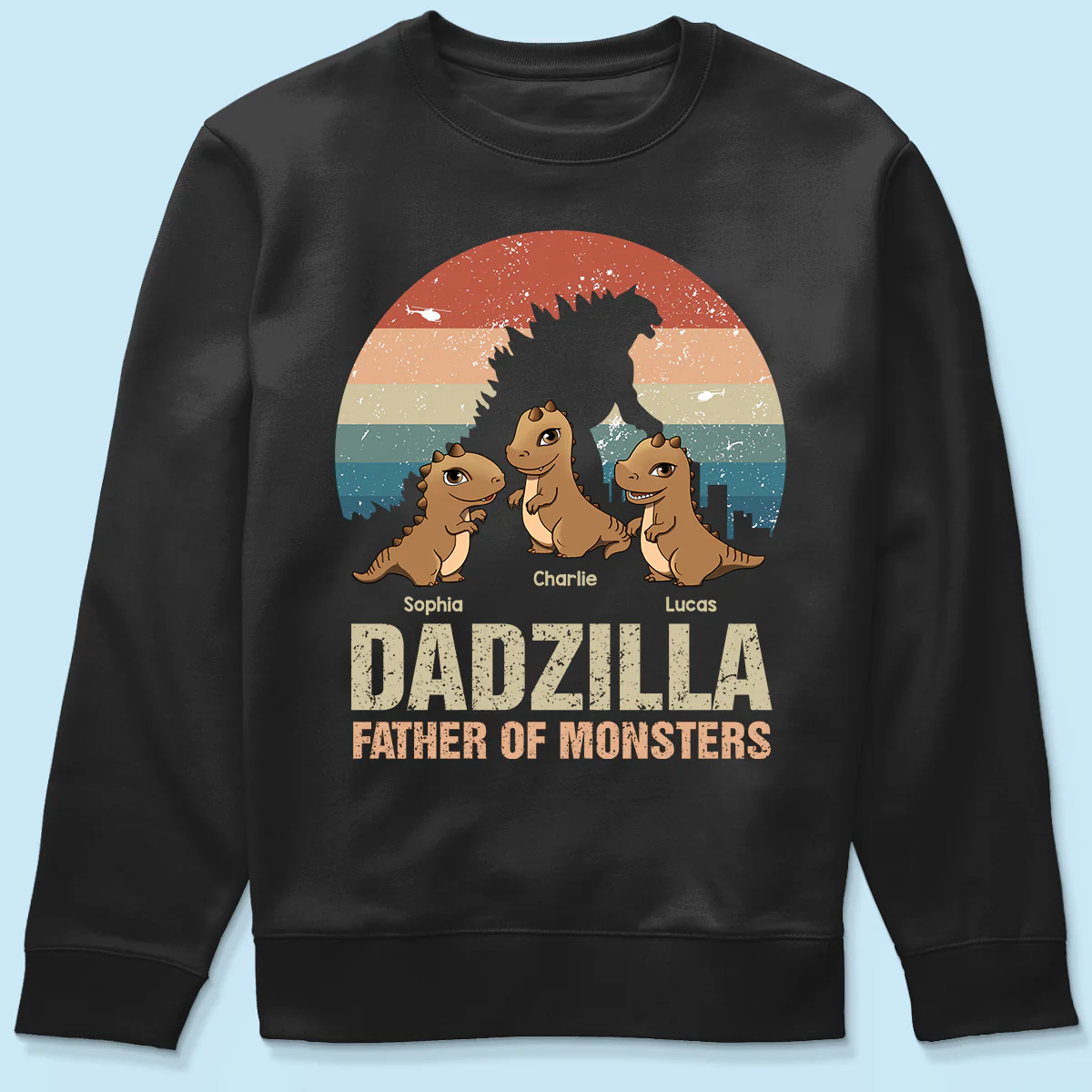 Dadzilla Retro Dinosaurs Personalized Shirt - Image 5