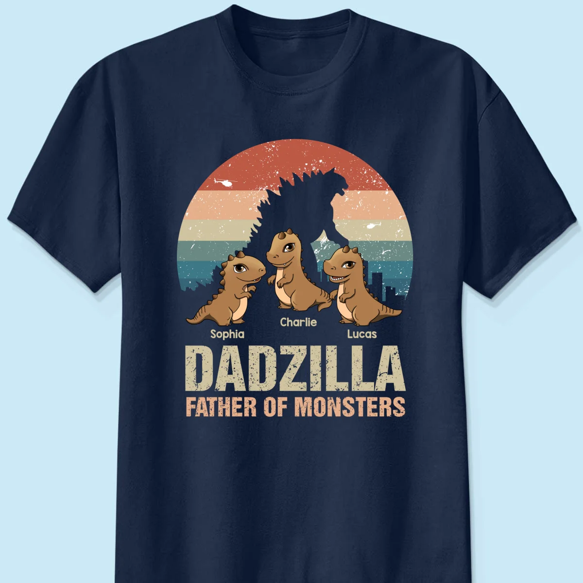 Dadzilla Retro Dinosaurs Personalized Shirt - Image 7