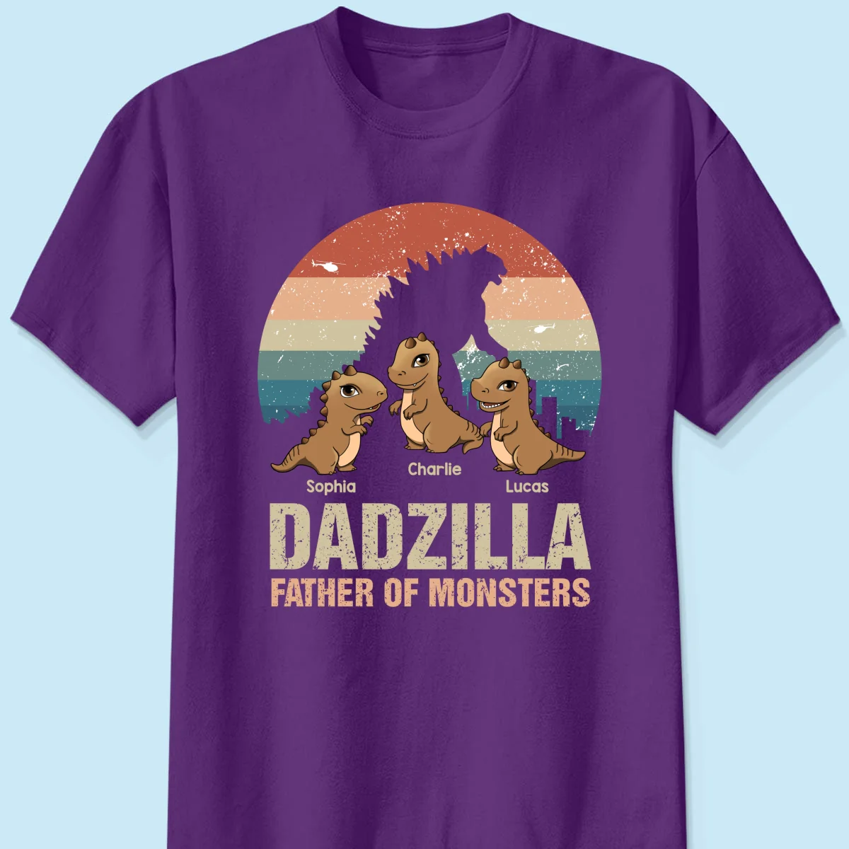 Dadzilla Retro Dinosaurs Personalized Shirt - Image 9