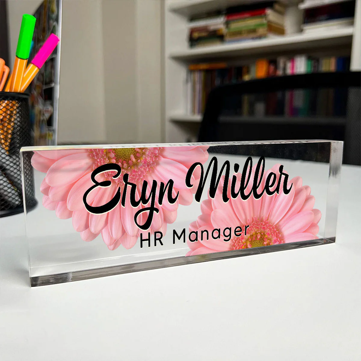 Personalized Office Acrylic Desk Name Plate, Office Desk Decor, Gift For Colleagues, Coworkers, Boss - Image 3