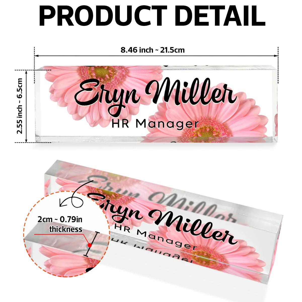 Personalized Office Acrylic Desk Name Plate, Office Desk Decor, Gift For Colleagues, Coworkers, Boss - Image 6