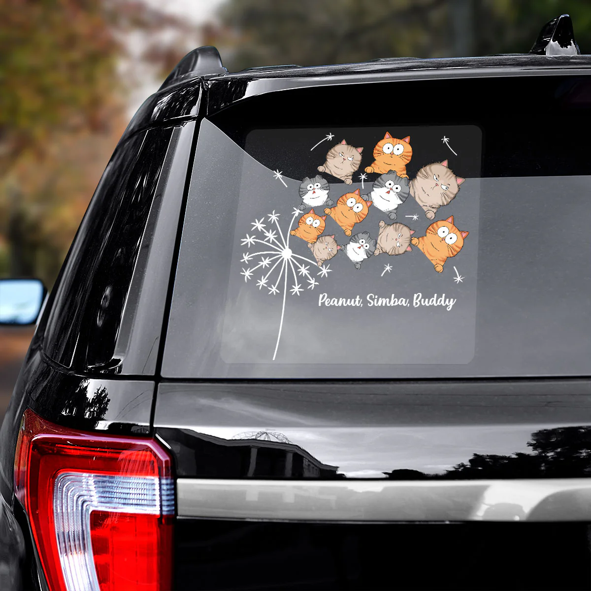 Dandelion Funny Cat Decor On Car Fridge Window Personalized Decal, Gift For Cat Lover - Image 3