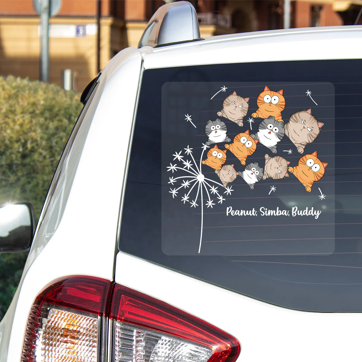 Dandelion Funny Cat Decor On Car Fridge Window Personalized Decal, Gift For Cat Lover - Image 4