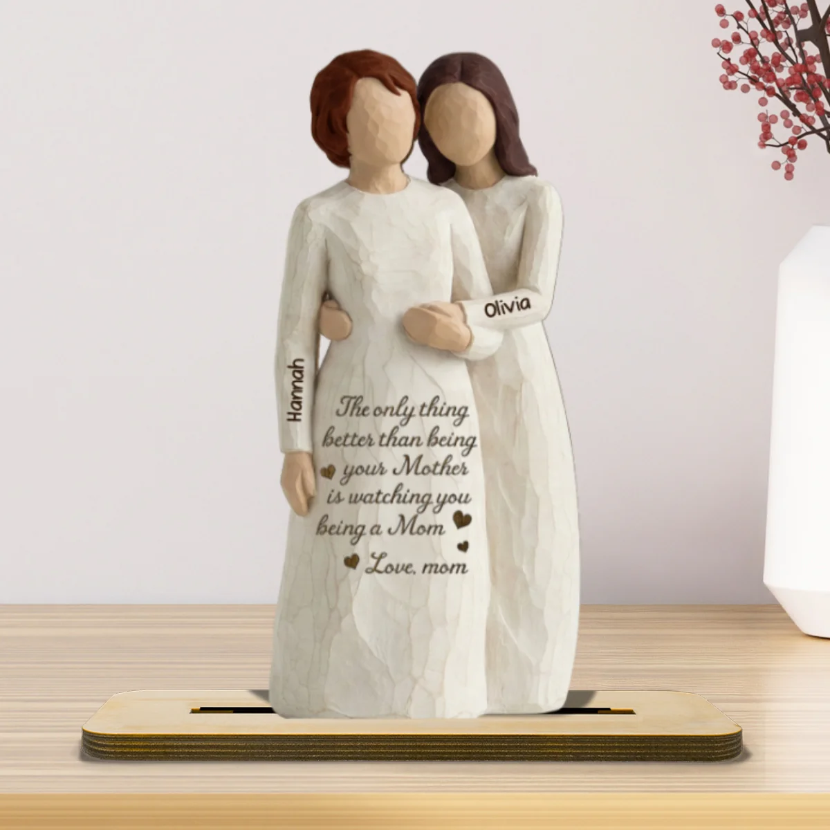 Daughter Watching You Be A Mom 2D Flat - Personalized 2-Layered Wooden Plaque - Mother's Day Gift For Daughter From Mom - Image 11