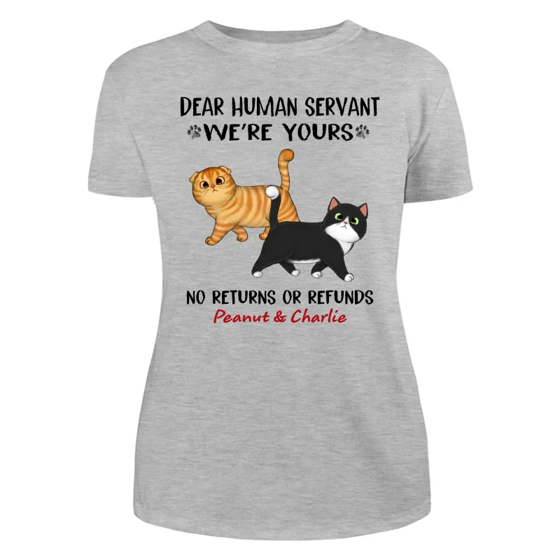 Dear Cat Dad Mom We‘re Yours Walking Fluffy Cat Personalized Shirt - Image 10