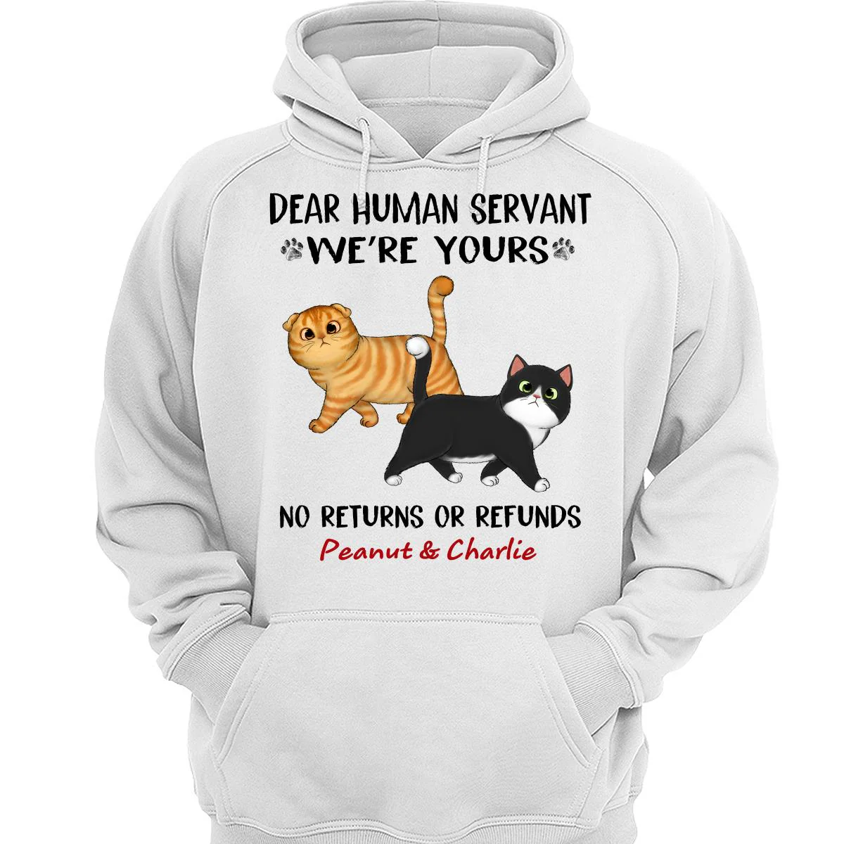 Dear Cat Dad Mom We‘re Yours Walking Fluffy Cat Personalized Shirt - Image 3