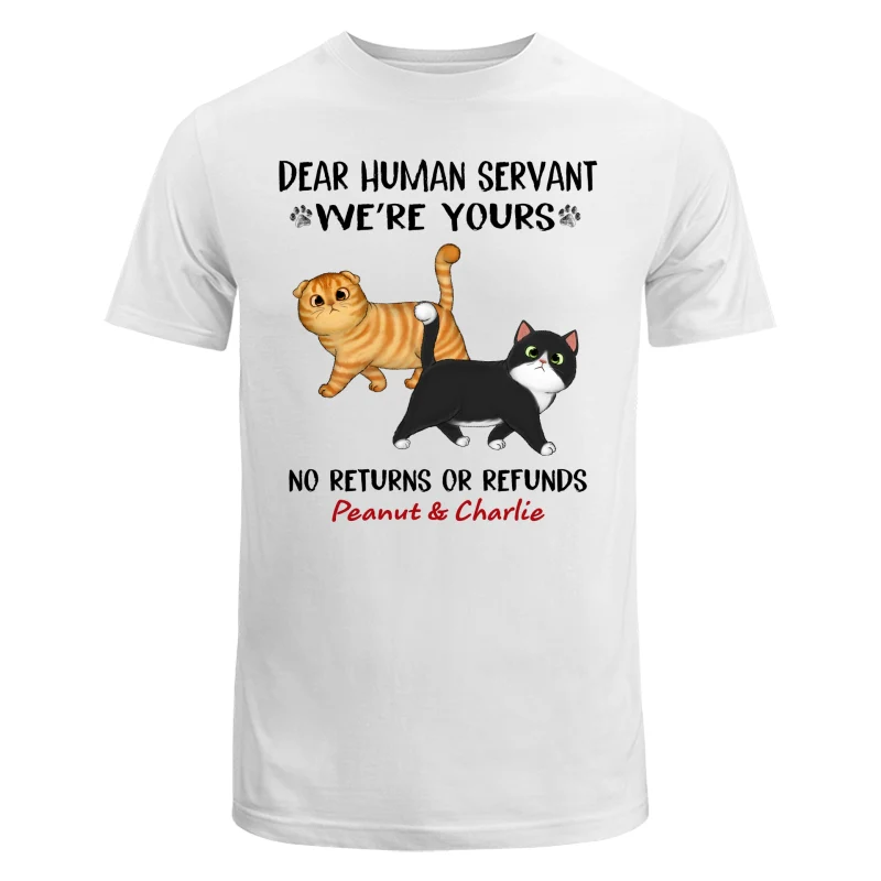 Dear Cat Dad Mom We‘re Yours Walking Fluffy Cat Personalized Shirt - Image 5