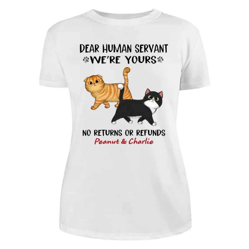 Dear Cat Dad Mom We‘re Yours Walking Fluffy Cat Personalized Shirt - Image 9
