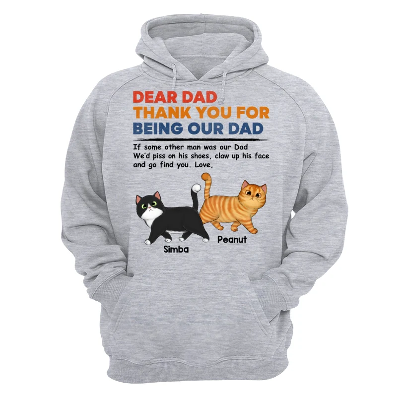 Dear Cat Dad Retro Walking Fluffy Cats Personalized Shirt - Image 14