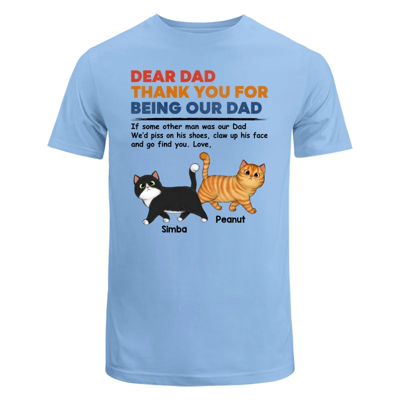 Dear Cat Dad Retro Walking Fluffy Cats Personalized Shirt - Image 8