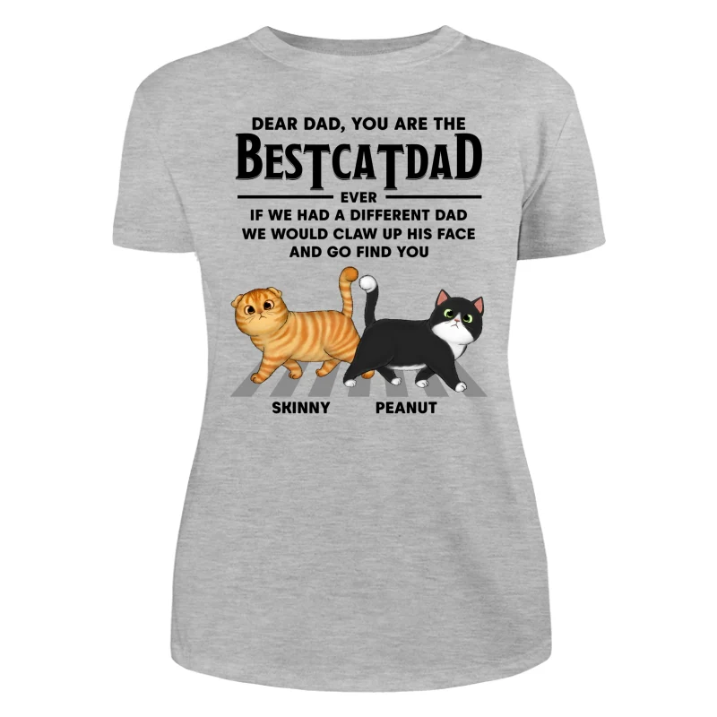 Dear Cat Dad Walking Cat Personalized Shirt - Image 10
