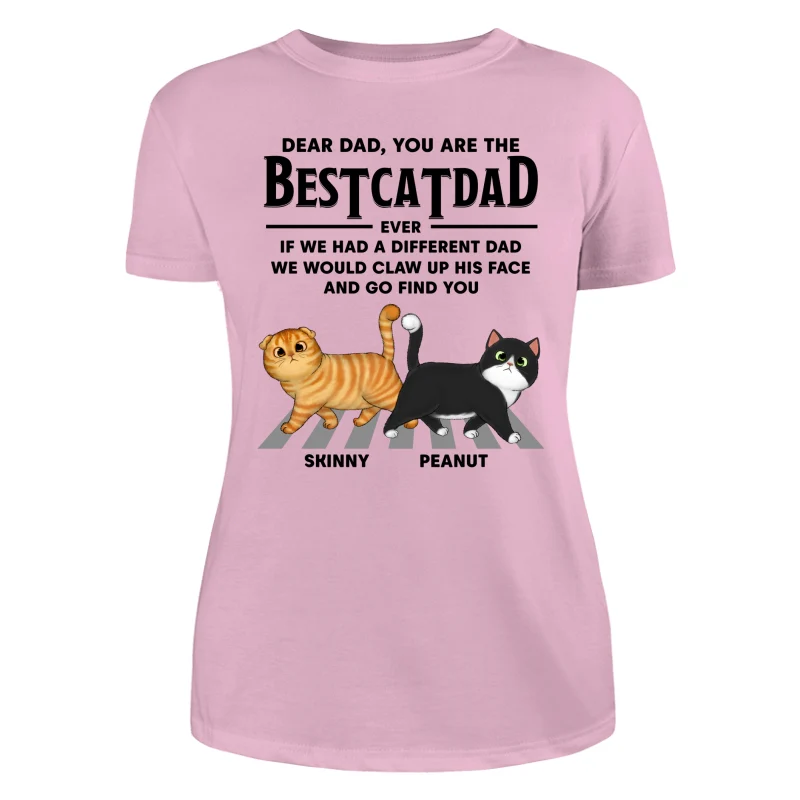 Dear Cat Dad Walking Cat Personalized Shirt - Image 11