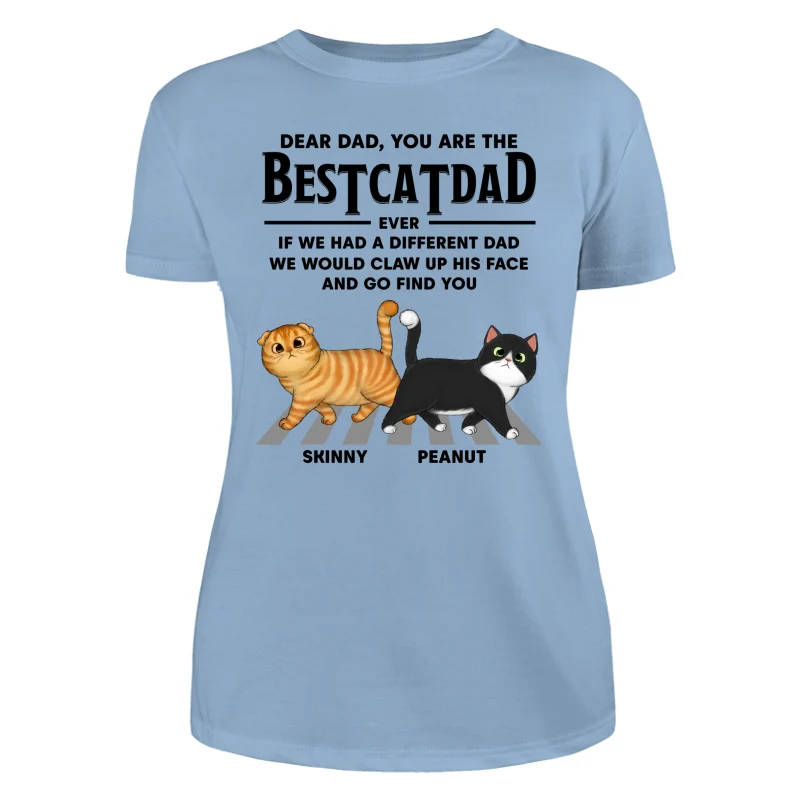 Dear Cat Dad Walking Cat Personalized Shirt - Image 12