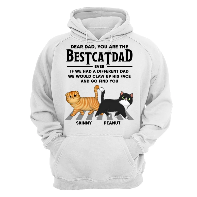 Dear Cat Dad Walking Cat Personalized Shirt - Image 13