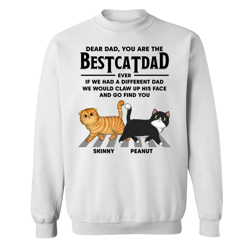 Dear Cat Dad Walking Cat Personalized Shirt - Image 17