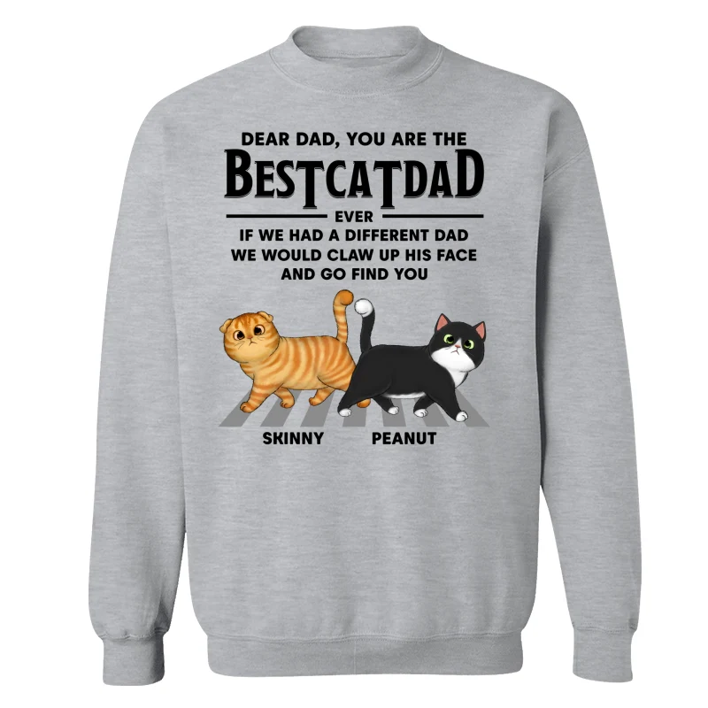 Dear Cat Dad Walking Cat Personalized Shirt - Image 18
